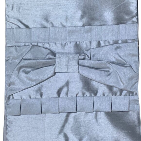 Elegant Bow Table Runner Reversible Silvery Gray Stratford Home 14 x 72 in 6 Ft - Picture 3 of 16